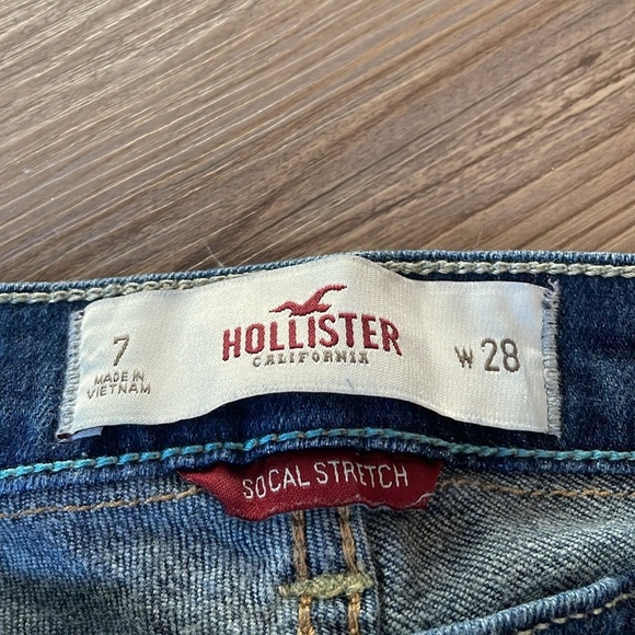 Hollister SoCal Stretch Jeans Womens 28 (Juniors Size 7) Straight Leg Med Wash - Picture 3 of 12